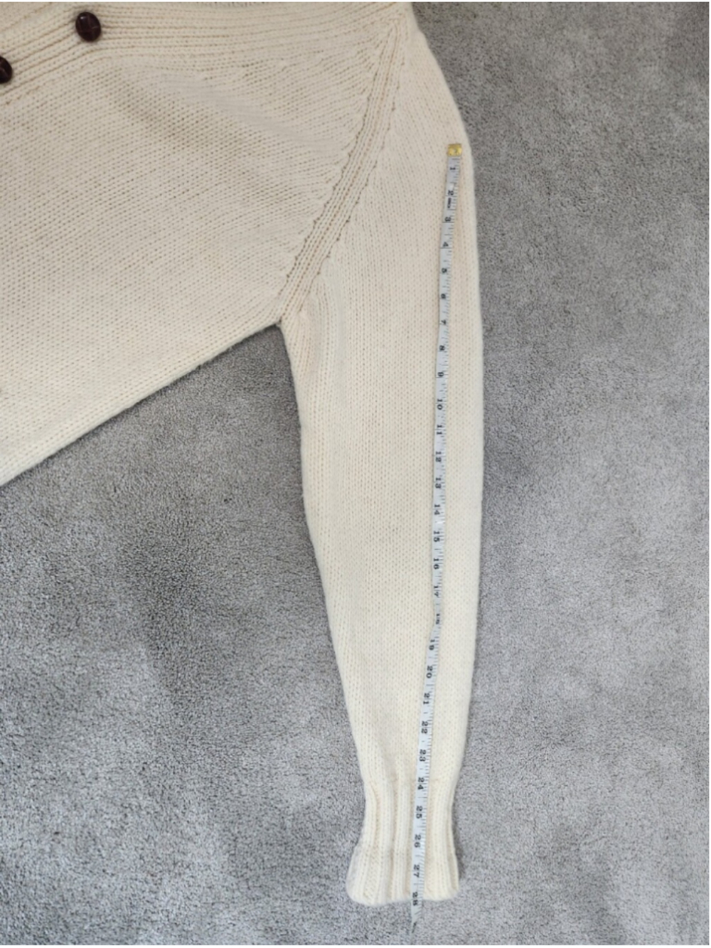 VTG Laurence J Smith Scotland Pure New Wool Chunky Knit Cardigan Fits L Shetland - Picture 10 of 15